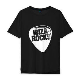 Мужская футболка хлопок Oversize с принтом Ibiza Rocks Black & White в Тюмени, 100% хлопок | свободный крой, круглый ворот, “спинка” длиннее передней части | dj | ibiza | pink | rocks | вечеринка | гламур | диджей | дизайн | ибица | клуб | мода | остров | отпуск | пафос | путешествие | рок | стиль