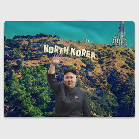 Плед 3D с принтом NORTH KOREA в Тюмени, 100% полиэстер | закругленные углы, все края обработаны. Ткань не мнется и не растягивается | hollywood | kim jong un | north korea | ким чен ын | северная корея