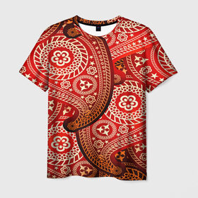 Мужская футболка 3D с принтом Турецкий огурец в Тюмени, 100% полиэфир | прямой крой, круглый вырез горловины, длина до линии бедер | 3d | абстракция | арт | индийский | турецкий огурец | узор | фигуры | цветы