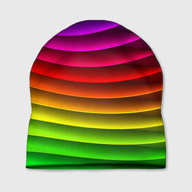 Шапка 3D с принтом Радужные цвета в Тюмени, 100% полиэстер | универсальный размер, печать по всей поверхности изделия | Тематика изображения на принте: радуга | цвет