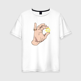 Женская футболка хлопок Oversize с принтом Золотые часы в Тюмени, 100% хлопок | свободный крой, круглый ворот, спущенный рукав, длина до линии бедер
 | криминальное чтиво | тарантино