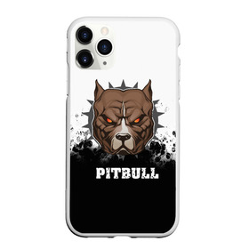Чехол для iPhone 11 Pro матовый с принтом Pitbull в Тюмени, Силикон |  | 3d | dog | pitbull | абстракция | животные | краска | собака | черно белый