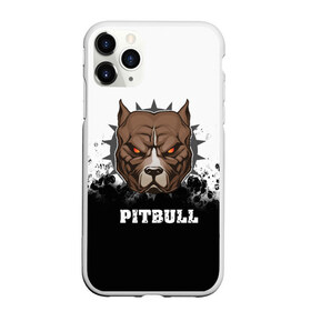 Чехол для iPhone 11 Pro Max матовый с принтом Pitbull в Тюмени, Силикон |  | Тематика изображения на принте: 3d | dog | pitbull | абстракция | животные | краска | собака | черно белый