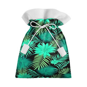 Подарочный 3D мешок с принтом Tropical pattern в Тюмени, 100% полиэстер | Размер: 29*39 см | 3d | арт | лето | листья | пальмы | текстура | узор | цветы