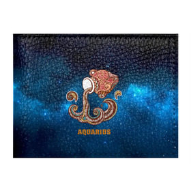 Обложка для студенческого билета с принтом Водолей в Тюмени, натуральная кожа | Размер: 11*8 см; Печать на всей внешней стороне | Тематика изображения на принте: звезды | космос | созвездие