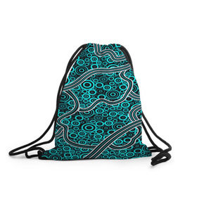 Рюкзак-мешок 3D с принтом Aboriginal pattern в Тюмени, 100% полиэстер | плотность ткани — 200 г/м2, размер — 35 х 45 см; лямки — толстые шнурки, застежка на шнуровке, без карманов и подкладки | абстракции | арт | волны | узор | фигуры