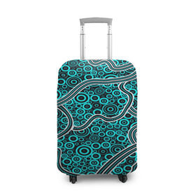 Чехол для чемодана 3D с принтом Aboriginal pattern в Тюмени, 86% полиэфир, 14% спандекс | двустороннее нанесение принта, прорези для ручек и колес | абстракции | арт | волны | узор | фигуры