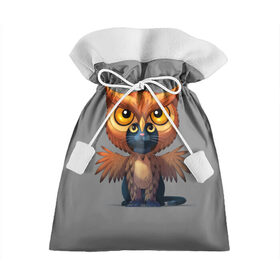 Подарочный 3D мешок с принтом Совокот в Тюмени, 100% полиэстер | Размер: 29*39 см | cat | craft the world | owl | кот | кошка | птица | сова