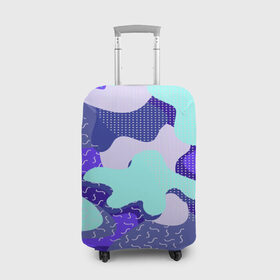 Чехол для чемодана 3D с принтом Fashion geometry в Тюмени, 86% полиэфир, 14% спандекс | двустороннее нанесение принта, прорези для ручек и колес | 