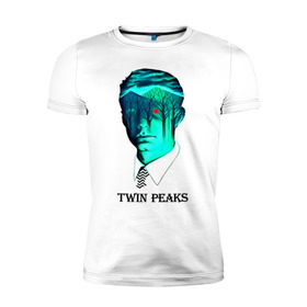 Мужская футболка премиум с принтом Twin Peaks в Тюмени, 92% хлопок, 8% лайкра | приталенный силуэт, круглый вырез ворота, длина до линии бедра, короткий рукав | арт | дейл купер | сериал | твин пикс | фильм