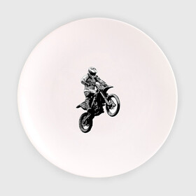 Тарелка 3D с принтом Мотокросс в Тюмени, фарфор | диаметр - 210 мм
диаметр для нанесения принта - 120 мм | 3d | арт | байк | краска | мотокросс | мотоцикл | прикольные | цветные