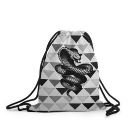 Рюкзак-мешок 3D с принтом Snake в Тюмени, 100% полиэстер | плотность ткани — 200 г/м2, размер — 35 х 45 см; лямки — толстые шнурки, застежка на шнуровке, без карманов и подкладки | 3d | snake | животные | змея | ползучие | хладнокровные | чешуя