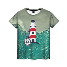 Женская футболка 3D с принтом Морской в Тюмени, 100% полиэфир ( синтетическое хлопкоподобное полотно) | прямой крой, круглый вырез горловины, длина до линии бедер | 3d | blue | брызги | вмф | вода | военный | волны | исторический | капли | корабль | лето | море | моряк | океан | природа | фрегат | шторм