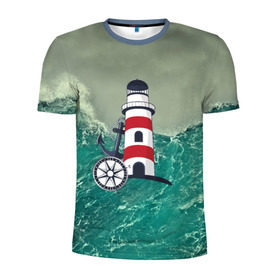 Мужская футболка 3D спортивная с принтом Морской в Тюмени, 100% полиэстер с улучшенными характеристиками | приталенный силуэт, круглая горловина, широкие плечи, сужается к линии бедра | Тематика изображения на принте: 3d | blue | брызги | вмф | вода | военный | волны | исторический | капли | корабль | лето | море | моряк | океан | природа | фрегат | шторм