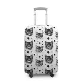 Чехол для чемодана 3D с принтом Котики в Тюмени, 86% полиэфир, 14% спандекс | двустороннее нанесение принта, прорези для ручек и колес | звезды | кот | котенок | котик | котики | котята | кошка | орнамент | узор