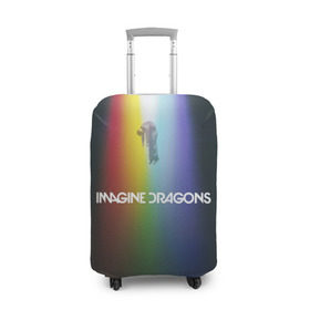 Чехол для чемодана 3D с принтом Imagine Dragons в Тюмени, 86% полиэфир, 14% спандекс | двустороннее нанесение принта, прорези для ручек и колес | demons | evolve | mirrors | radioactive | драконы | космос | музыка | нло | ночь | поп | радуга | рок | свет