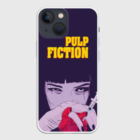 Чехол для iPhone 13 mini с принтом Бульварное чтиво в Тюмени,  |  | pulp fiction | адреналин | криминальное чтиво | миа уоллес | мия | сердце | укол