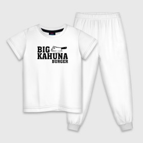 Детская пижама хлопок с принтом Big Kahuna в Тюмени, 100% хлопок |  брюки и футболка прямого кроя, без карманов, на брюках мягкая резинка на поясе и по низу штанин
 | pulp fiction | биг кахуна | бургер | винсент вега | гавайский бургер | джулс виннфилд