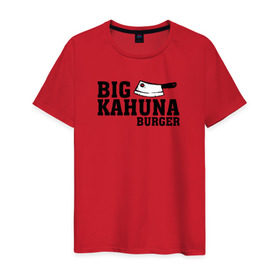 Мужская футболка хлопок с принтом Big Kahuna в Тюмени, 100% хлопок | прямой крой, круглый вырез горловины, длина до линии бедер, слегка спущенное плечо. | pulp fiction | биг кахуна | бургер | винсент вега | гавайский бургер | джулс виннфилд