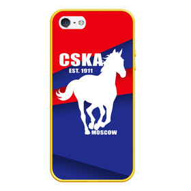 Чехол для iPhone 5/5S матовый с принтом CSKA est 1911 в Тюмени, Силикон | Область печати: задняя сторона чехла, без боковых панелей | армейцы | болельщик | кони | красно синие | фанат | футбол | футболист | цска