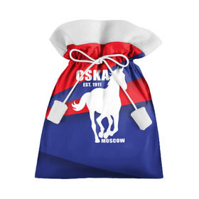 Подарочный 3D мешок с принтом CSKA est. 1911 в Тюмени, 100% полиэстер | Размер: 29*39 см | армейцы | болельщик | кони | красно синие | фанат | футбол | футболист | цска