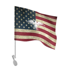 Флаг для автомобиля с принтом Флаг США с белым орлом в Тюмени, 100% полиэстер | Размер: 30*21 см | usa | америка | американец | америки | звездно полосатый | необычный | нью йорк | орел | соединенные | сша | флаг | штаты | янки