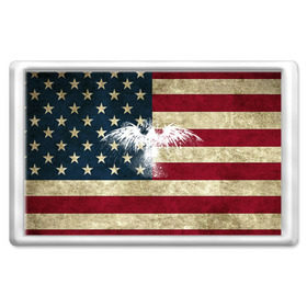 Магнит 45*70 с принтом Флаг США с белым орлом в Тюмени, Пластик | Размер: 78*52 мм; Размер печати: 70*45 | usa | америка | американец | америки | звездно полосатый | необычный | нью йорк | орел | соединенные | сша | флаг | штаты | янки