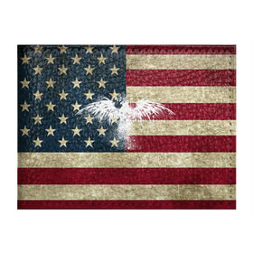 Обложка для студенческого билета с принтом Флаг США с белым орлом в Тюмени, натуральная кожа | Размер: 11*8 см; Печать на всей внешней стороне | usa | америка | американец | америки | звездно полосатый | необычный | нью йорк | орел | соединенные | сша | флаг | штаты | янки