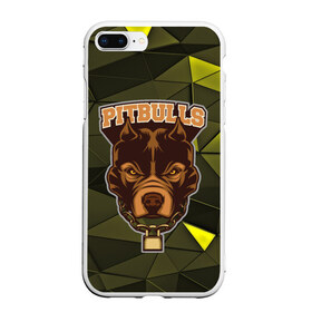 Чехол для iPhone 7Plus/8 Plus матовый с принтом Pitbulls в Тюмени, Силикон | Область печати: задняя сторона чехла, без боковых панелей | dog | pitbulls | абстракция | геометрия | животные | собака | треугольники | цепь
