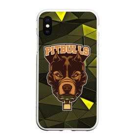 Чехол для iPhone XS Max матовый с принтом Pitbulls в Тюмени, Силикон | Область печати: задняя сторона чехла, без боковых панелей | dog | pitbulls | абстракция | геометрия | животные | собака | треугольники | цепь