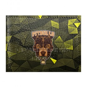 Обложка для студенческого билета с принтом Pitbulls в Тюмени, натуральная кожа | Размер: 11*8 см; Печать на всей внешней стороне | Тематика изображения на принте: dog | pitbulls | абстракция | геометрия | животные | собака | треугольники | цепь