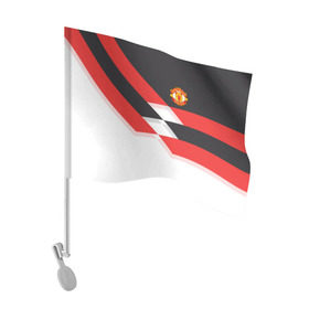 Флаг для автомобиля с принтом Manchester United - Stripe в Тюмени, 100% полиэстер | Размер: 30*21 см | manchester united | stripe | манчестер юнайтед | футбол