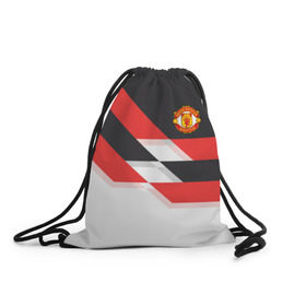 Рюкзак-мешок 3D с принтом Manchester United - Stripe в Тюмени, 100% полиэстер | плотность ткани — 200 г/м2, размер — 35 х 45 см; лямки — толстые шнурки, застежка на шнуровке, без карманов и подкладки | manchester united | stripe | манчестер юнайтед | футбол
