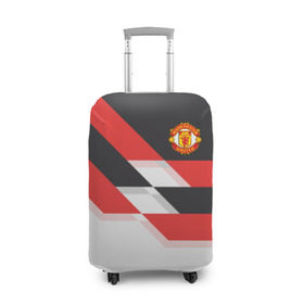 Чехол для чемодана 3D с принтом Manchester United - Stripe в Тюмени, 86% полиэфир, 14% спандекс | двустороннее нанесение принта, прорези для ручек и колес | Тематика изображения на принте: manchester united | stripe | манчестер юнайтед | футбол