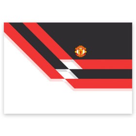 Поздравительная открытка с принтом Manchester United - Stripe в Тюмени, 100% бумага | плотность бумаги 280 г/м2, матовая, на обратной стороне линовка и место для марки
 | Тематика изображения на принте: manchester united | stripe | манчестер юнайтед | футбол