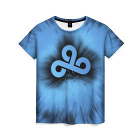 Женская футболка 3D с принтом Team Cloud9 в Тюмени, 100% полиэфир ( синтетическое хлопкоподобное полотно) | прямой крой, круглый вырез горловины, длина до линии бедер | cloud9 | csgo | dota. cs | dota2 | team cloud9 | дота | киберспорт | клауд9 | кс | ксго | облака
