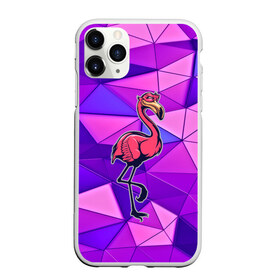 Чехол для iPhone 11 Pro матовый с принтом Фламинго в Тюмени, Силикон |  | Тематика изображения на принте: bird | flyer | fowl | poultry | seabird | triangle | абстракция | животные | птицы | текстуры | тренд | треугольники | фламинго