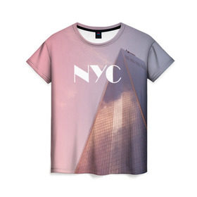 Женская футболка 3D с принтом New York в Тюмени, 100% полиэфир ( синтетическое хлопкоподобное полотно) | прямой крой, круглый вырез горловины, длина до линии бедер | new york | ny | nyc | york | йорк | нью | нью йорк | ретро