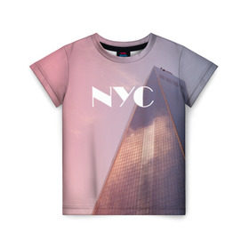 Детская футболка 3D с принтом New York в Тюмени, 100% гипоаллергенный полиэфир | прямой крой, круглый вырез горловины, длина до линии бедер, чуть спущенное плечо, ткань немного тянется | new york | ny | nyc | york | йорк | нью | нью йорк | ретро