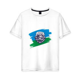 Женская футболка хлопок Oversize с принтом За ВДВ в Тюмени, 100% хлопок | свободный крой, круглый ворот, спущенный рукав, длина до линии бедер
 | 