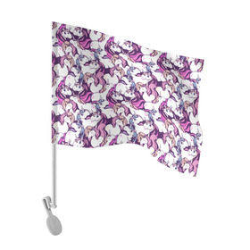Флаг для автомобиля с принтом unicorn в Тюмени, 100% полиэстер | Размер: 30*21 см | horse | mlp | pony | unicorn | единорог | лошадь | пони