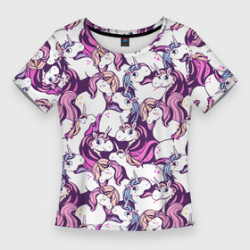 Женская футболка 3D Slim с принтом unicorn в Тюмени,  |  | horse | mlp | pony | unicorn | единорог | лошадь | пони