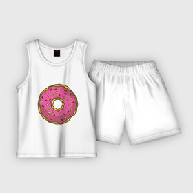 Детская пижама с шортами хлопок с принтом Пончик в Тюмени,  |  | bart | homer | simpsons | барт | гомер | еда | мульт | мультфильм | пончик | симпсоны | спрингфилд