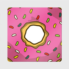 Магнит виниловый Квадрат с принтом Пончик в Тюмени, полимерный материал с магнитным слоем | размер 9*9 см, закругленные углы | Тематика изображения на принте: bart | homer | simpsons | барт | гомер | еда | мульт | мультфильм | пончик | симпсоны | спрингфилд