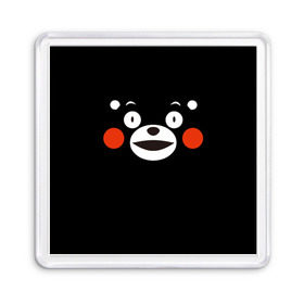 Магнит 55*55 с принтом Kumamon в Тюмени, Пластик | Размер: 65*65 мм; Размер печати: 55*55 мм | kumamon | во имя сатаны | во славу сатане | кумамон