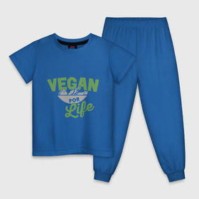 Детская пижама хлопок с принтом Vegan for Life в Тюмени, 100% хлопок |  брюки и футболка прямого кроя, без карманов, на брюках мягкая резинка на поясе и по низу штанин
 | green | vegan | yoga | веган | вегетарианец | вегетарианство | витамины | здоровье | зеленый | зож | йога | овощи | фрукты