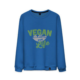 Мужской свитшот хлопок с принтом Vegan for Life в Тюмени, 100% хлопок |  | green | vegan | yoga | веган | вегетарианец | вегетарианство | витамины | здоровье | зеленый | зож | йога | овощи | фрукты