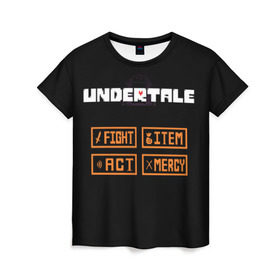 Женская футболка 3D с принтом Undertale в Тюмени, 100% полиэфир ( синтетическое хлопкоподобное полотно) | прямой крой, круглый вырез горловины, длина до линии бедер | undertale