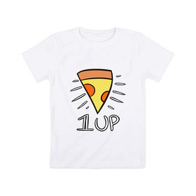 Детская футболка хлопок с принтом Pizza Life в Тюмени, 100% хлопок | круглый вырез горловины, полуприлегающий силуэт, длина до линии бедер | dendy | food | game | italy | life | mario | pizza | еда | жизнь | игра | италия | пицца | пища | повар | приставка