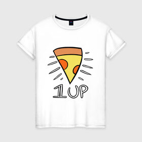 Женская футболка хлопок с принтом Pizza Life в Тюмени, 100% хлопок | прямой крой, круглый вырез горловины, длина до линии бедер, слегка спущенное плечо | dendy | food | game | italy | life | mario | pizza | еда | жизнь | игра | италия | пицца | пища | повар | приставка